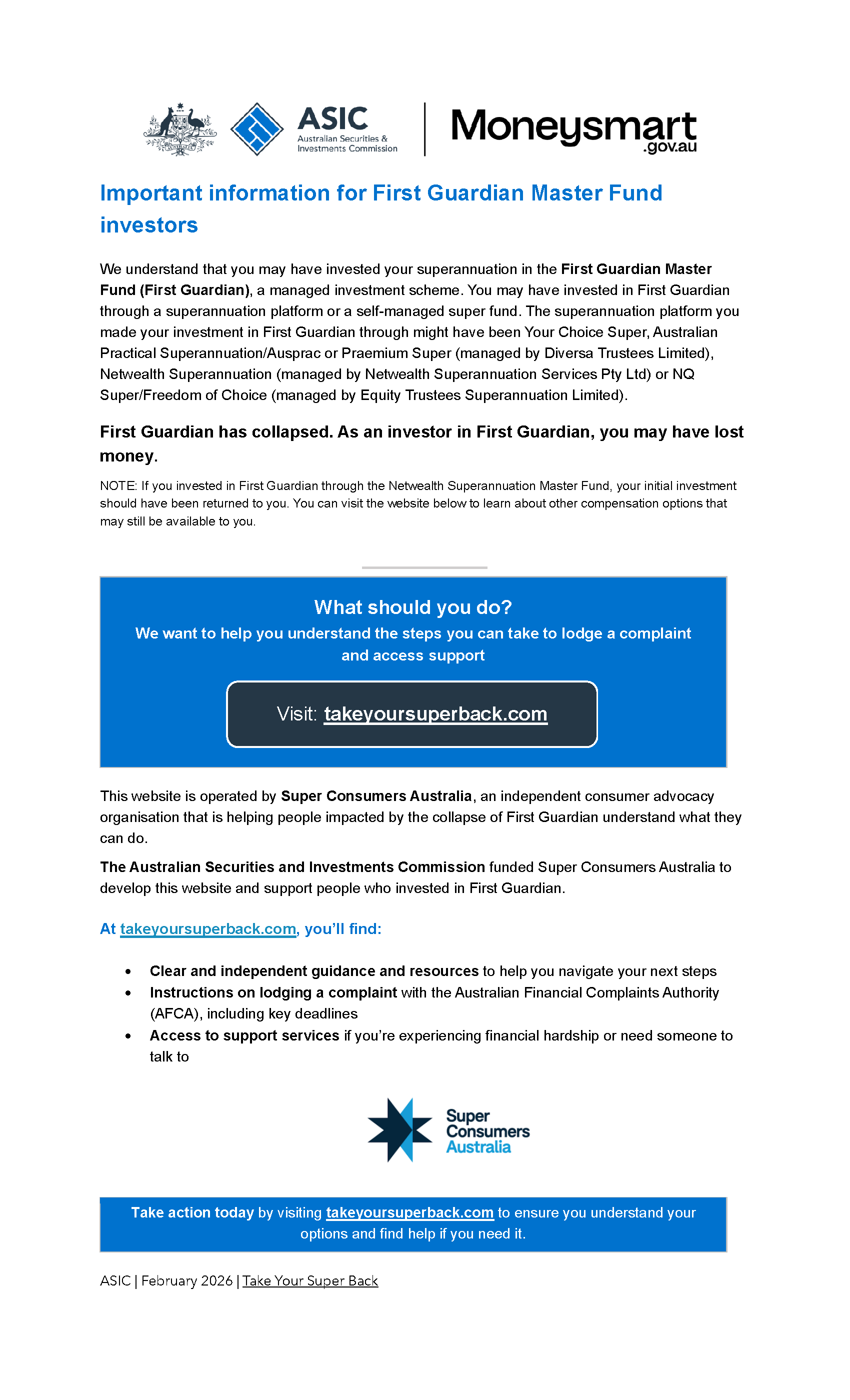 First Guardian flyer - click to download