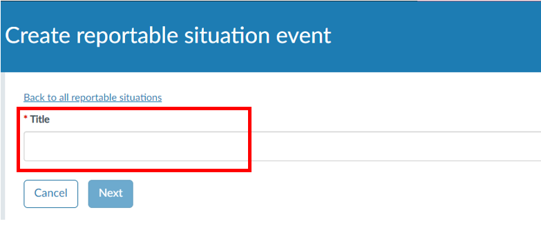 Screenshot showing title text field.
