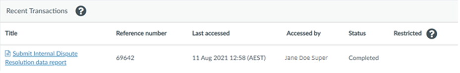 Screenshot of 'completed' status on the ASIC Regulatory portal