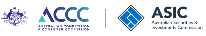 ACCC and ASIC logos