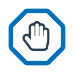 Stop sign with hand icon