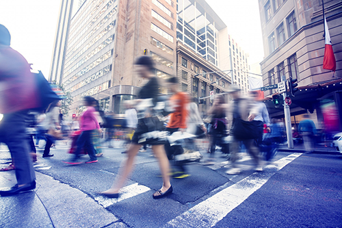 Sydney pedestrians in the cbd, blurred